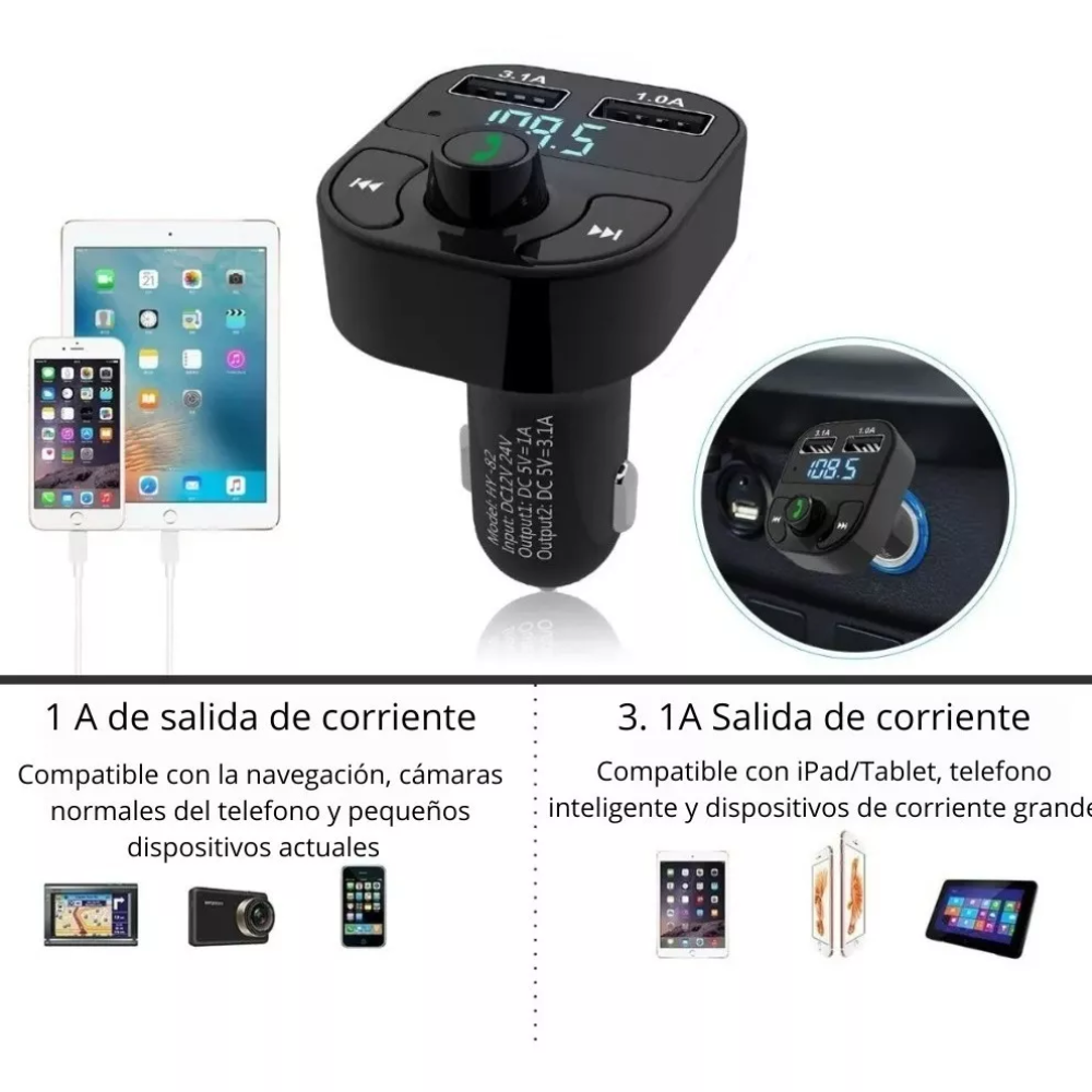 Receptor Bluetooth Autos Mp3